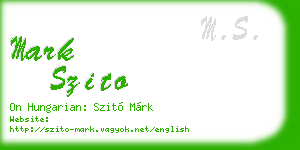 mark szito business card